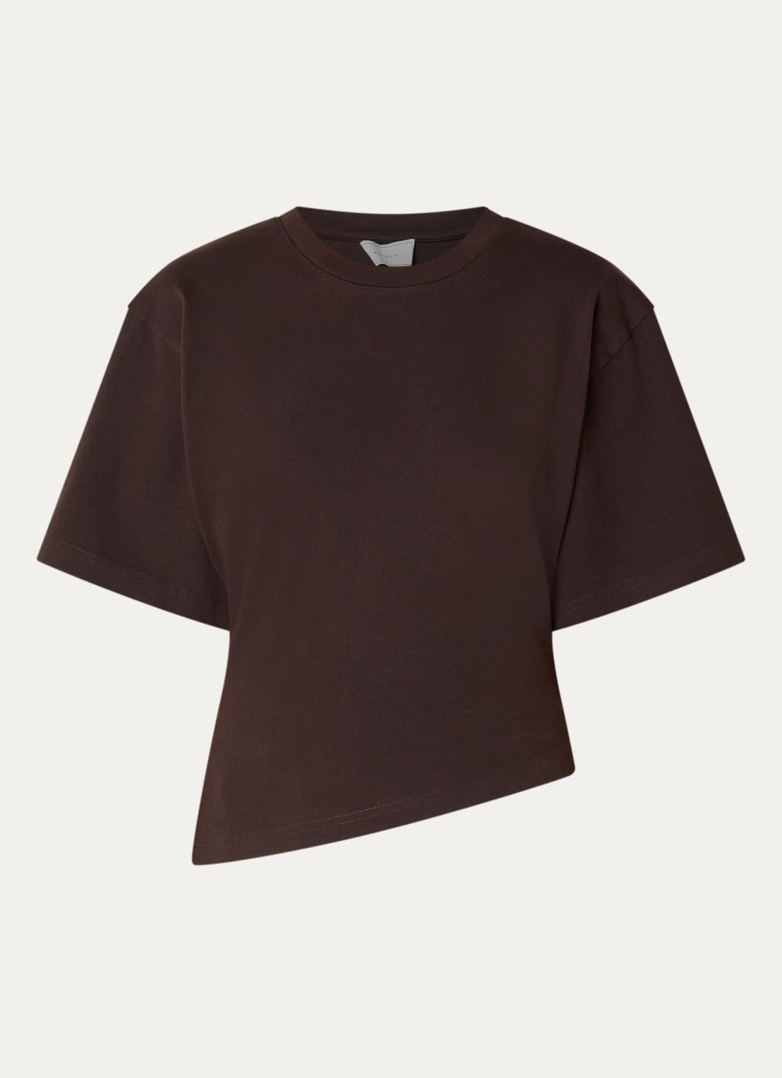 Neo Noir Alira T-shirt met asymmetrische zoom - voorkant 3 donkerbruin