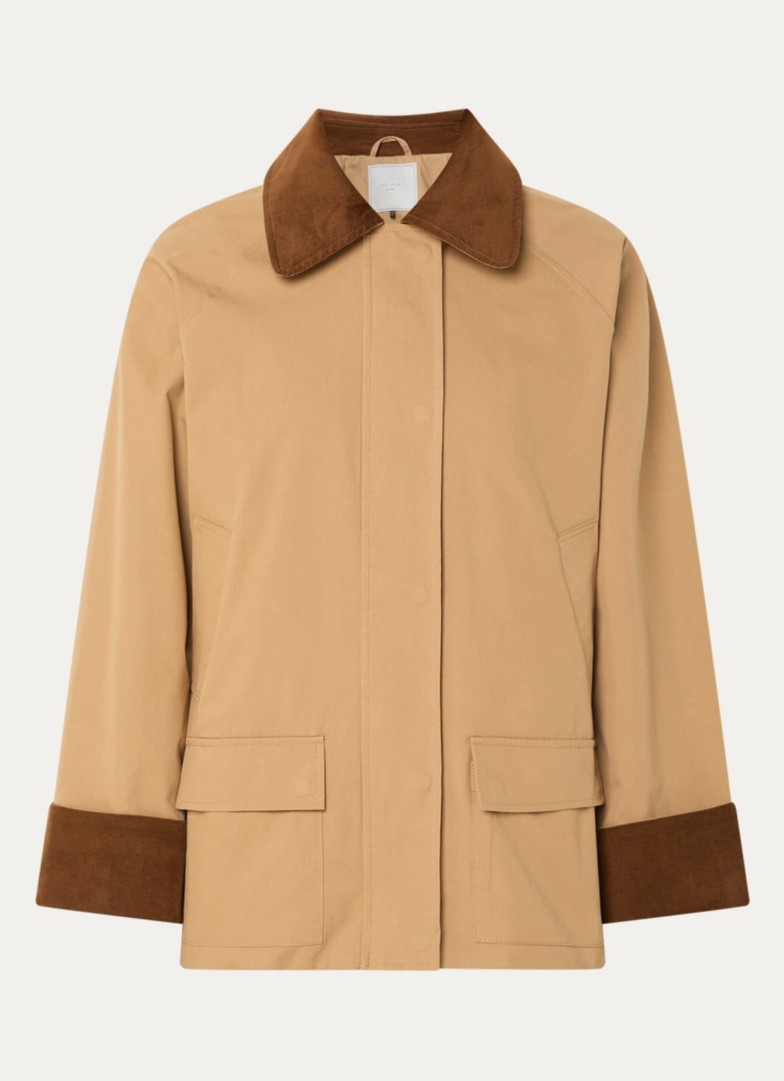 Neo Noir Anastacia barn jack met details van corduroy en klepzakken - voorkant 2 bruin