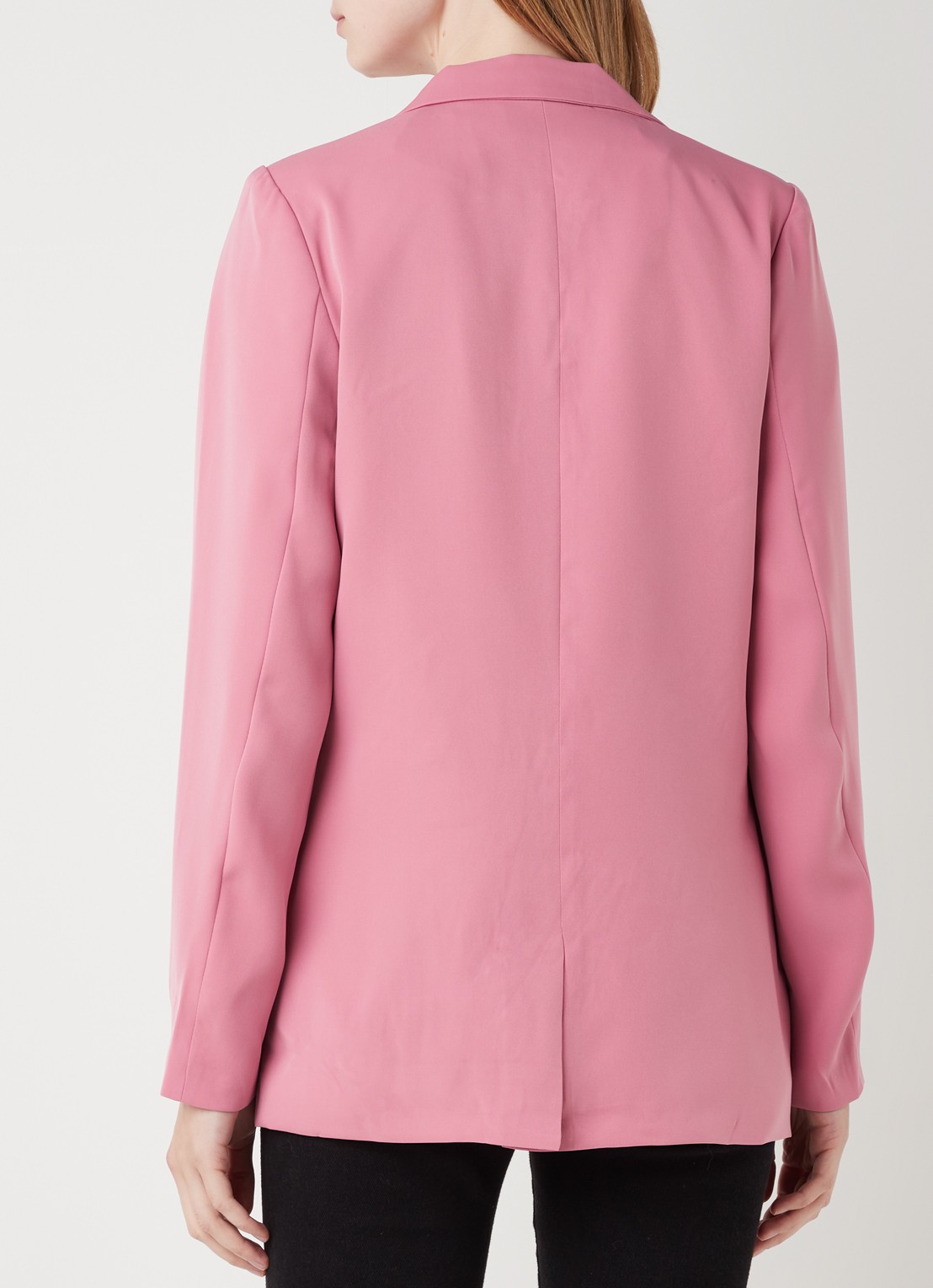 Neo Noir Andy longline blazer met paspelzak - achterkant roze