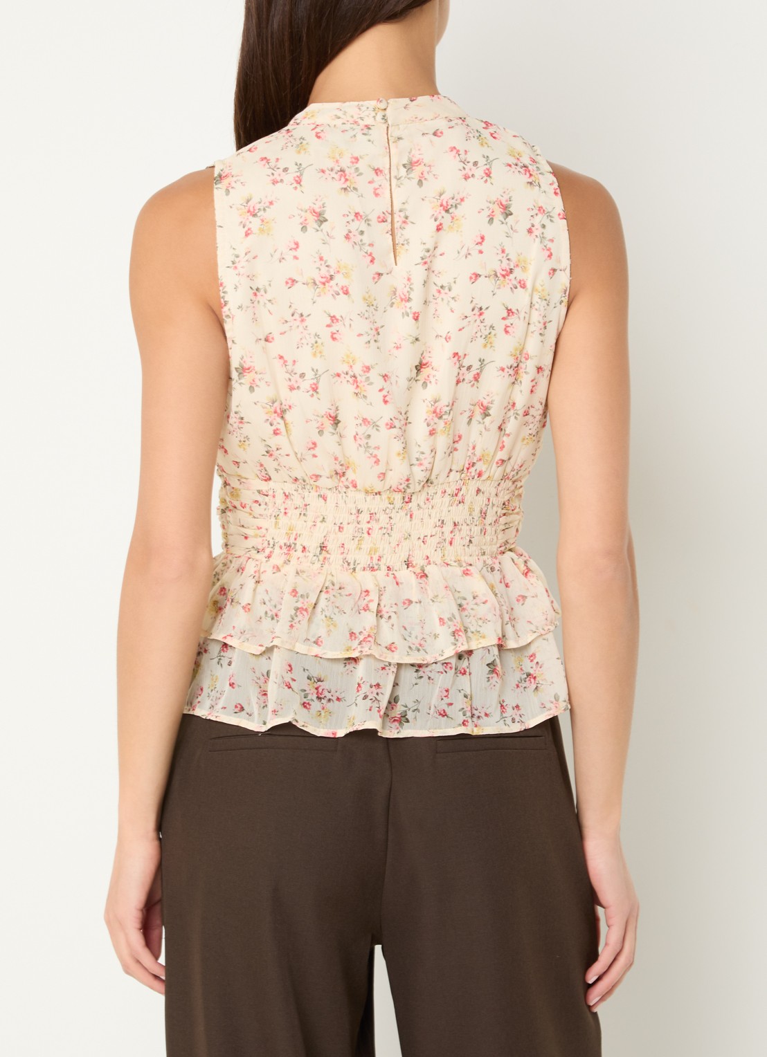 Neo Noir Ansol top met bloemenprint - achterkant 4 gebroken wit