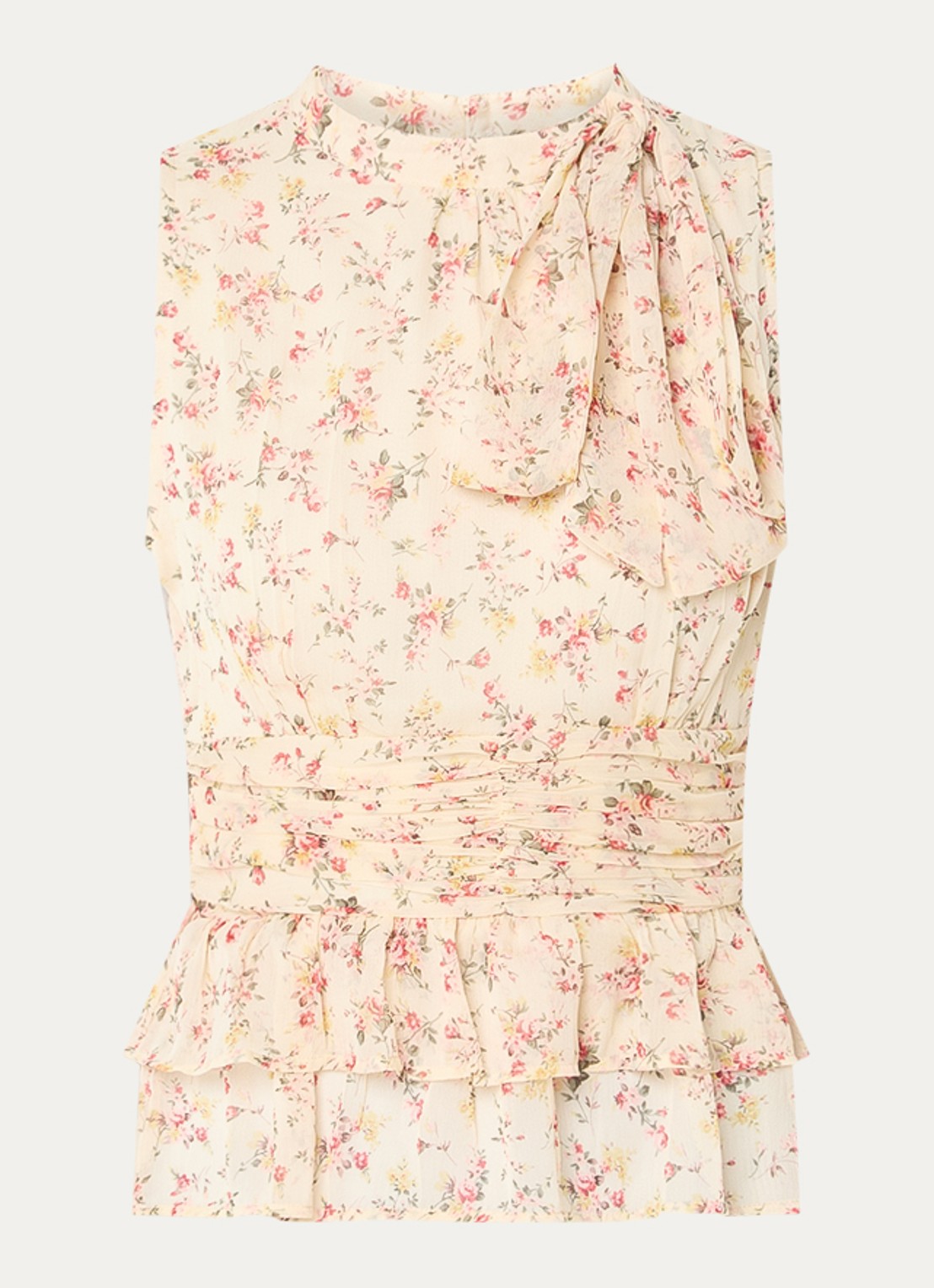 Neo Noir Ansol top met bloemenprint - voorkant gebroken wit