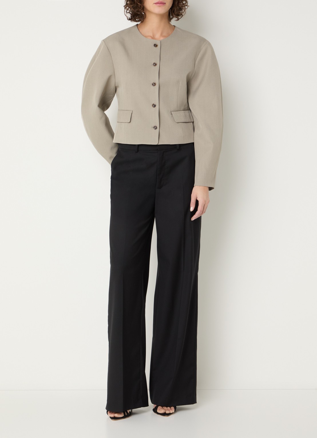 Neo Noir Aranti blazer met klepzakken - voorkant 2 grijs