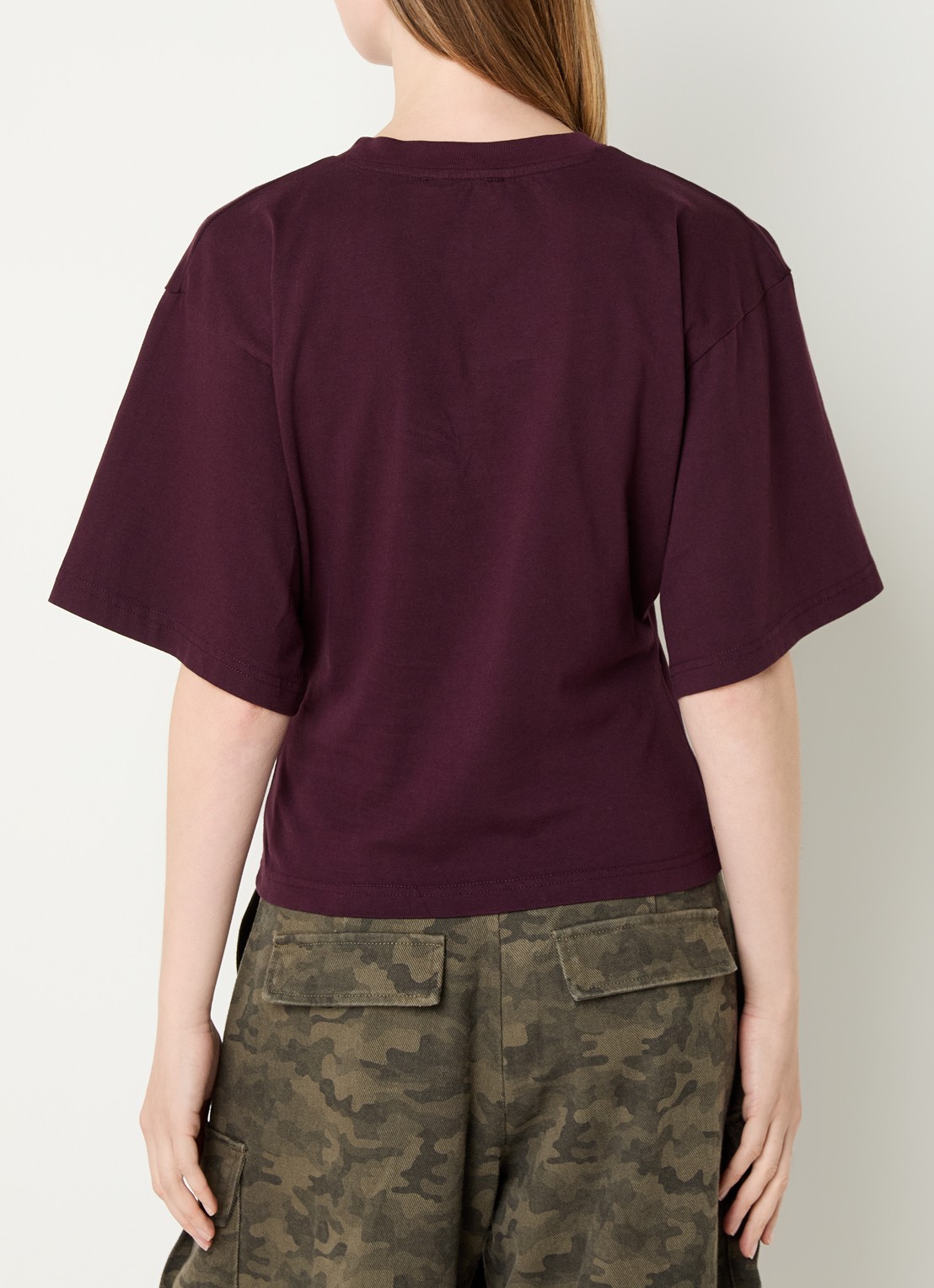 Neo Noir Asha T-shirt met ronde hals - achterkant bordeauxrood