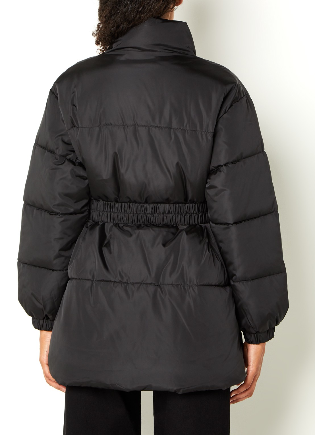Neo Noir Bobbie puffer jack met ceintuur - achterkant 3 zwart