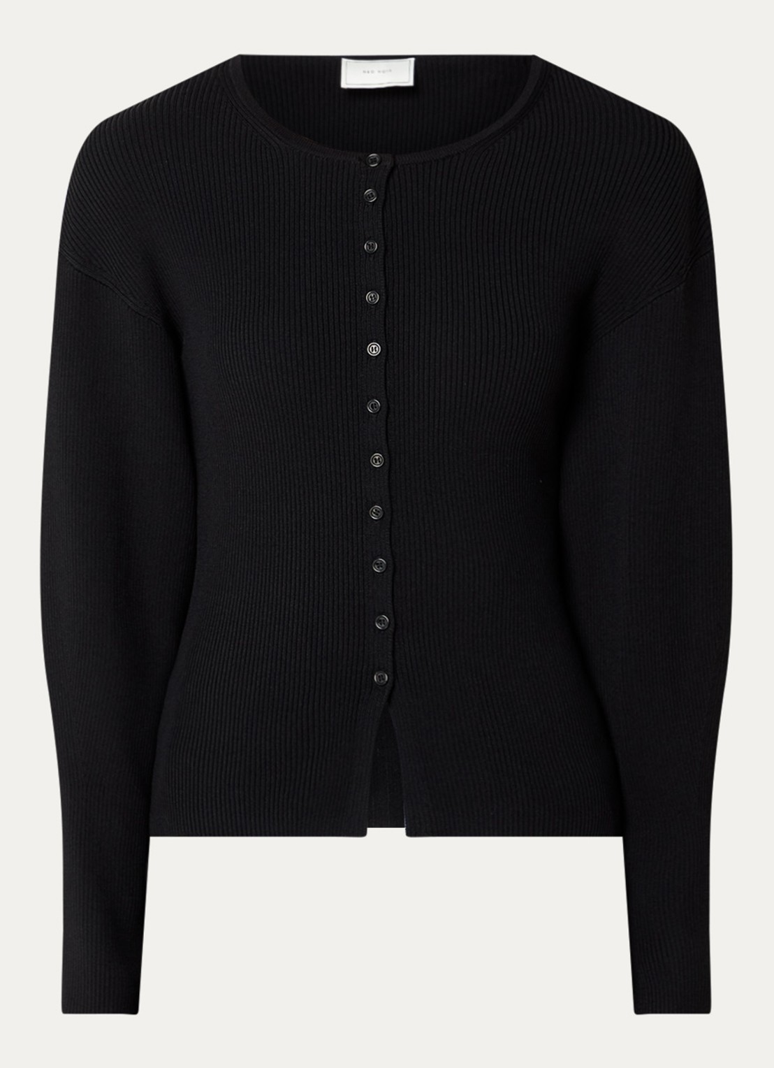 Neo Noir Briano vest met ribstructuur - voorkant zwart