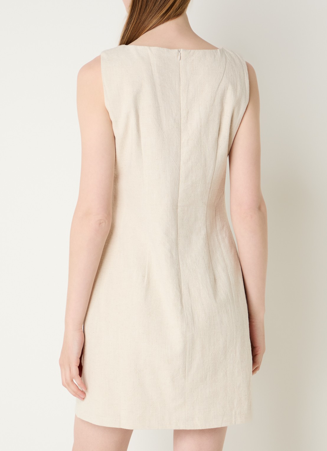 Neo Noir Bruna mini jurk met stretch - achterkant creme