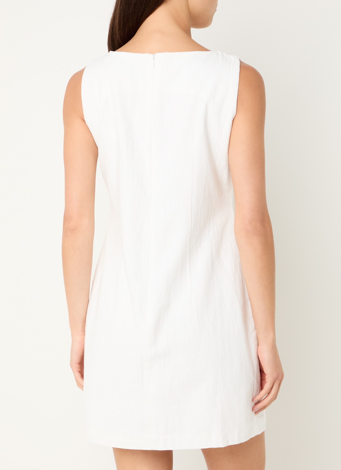 Neo Noir Bruna mouwloze mini jurk met ronde hals - achterkant creme