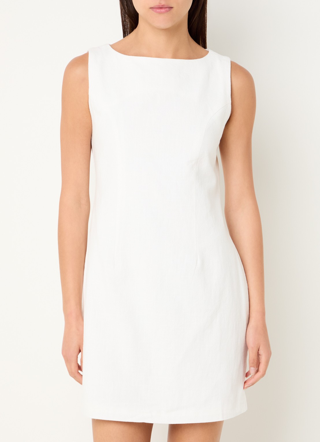 Neo Noir Bruna mouwloze mini jurk met ronde hals - detail 4 creme