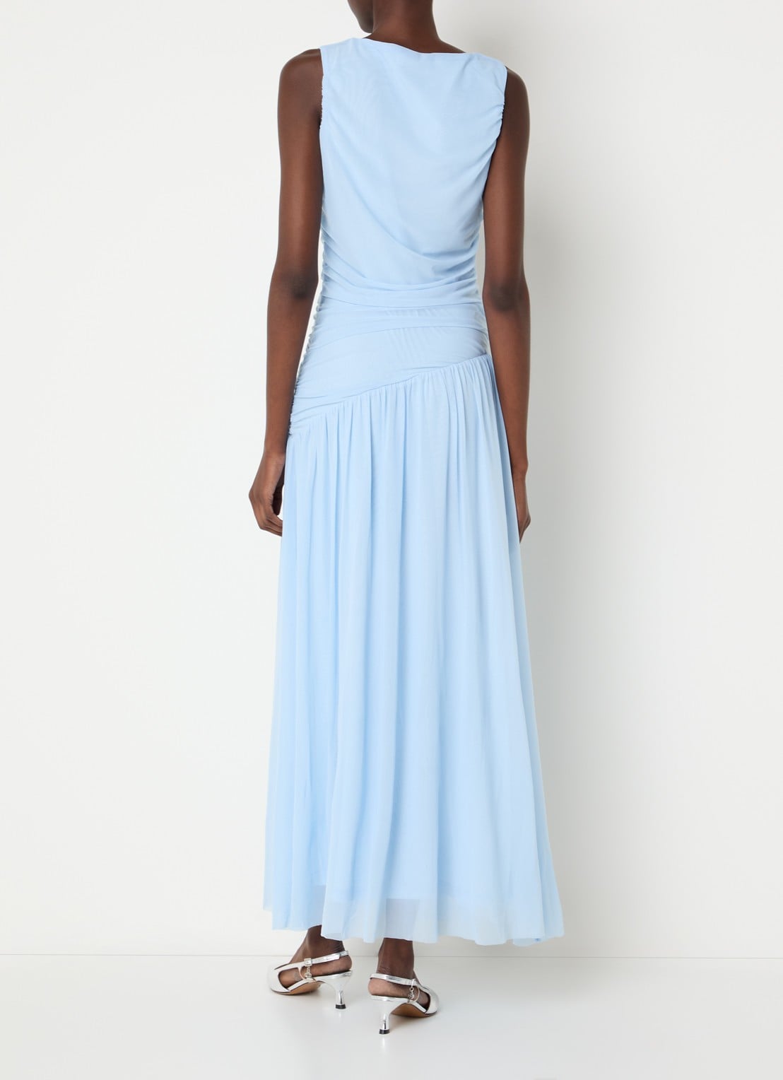 Neo Noir Cludine maxi jurk  - achterkant 4 lichtblauw