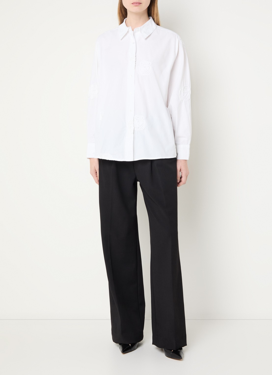 Neo Noir Dalma Dori blouse met applicatie - voorkant 3 wit