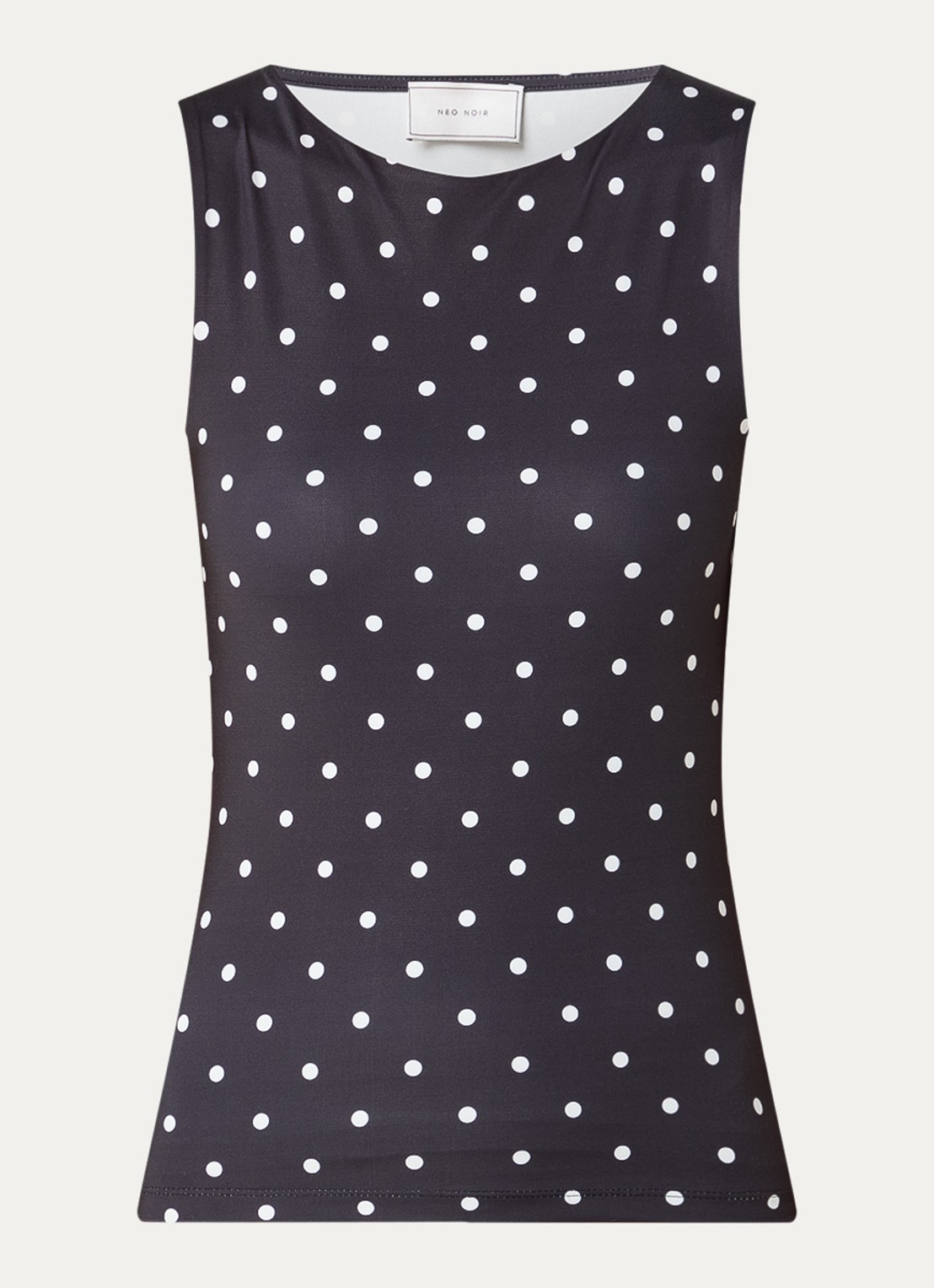 Neo Noir Ditty top met stippenprint - voorkant zwart