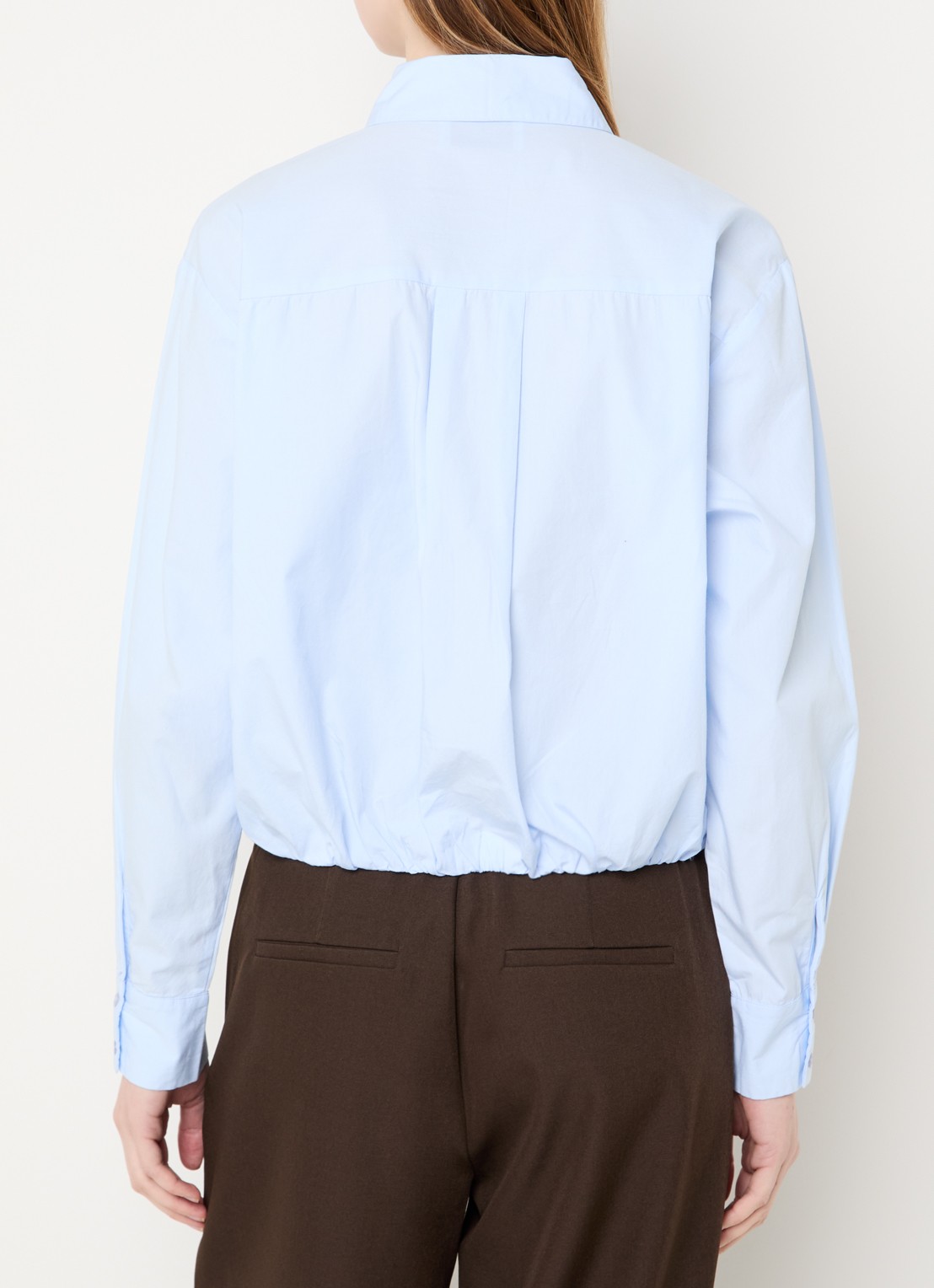 Neo Noir Emmana cropped blouse van katoen - achterkant lichtblauw