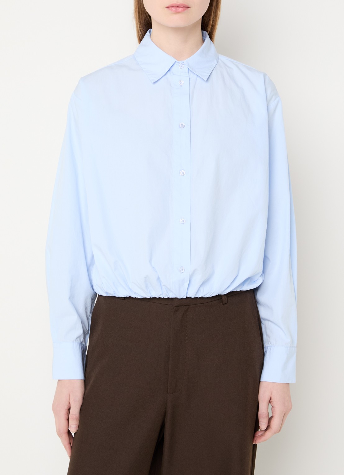 Neo Noir Emmana cropped blouse van katoen - detail 4 lichtblauw