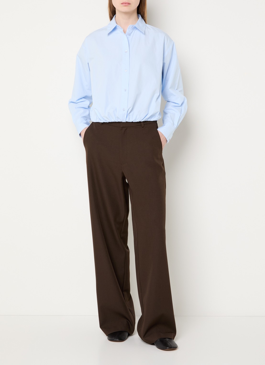Neo Noir Emmana cropped blouse van katoen - voorkant 3 lichtblauw