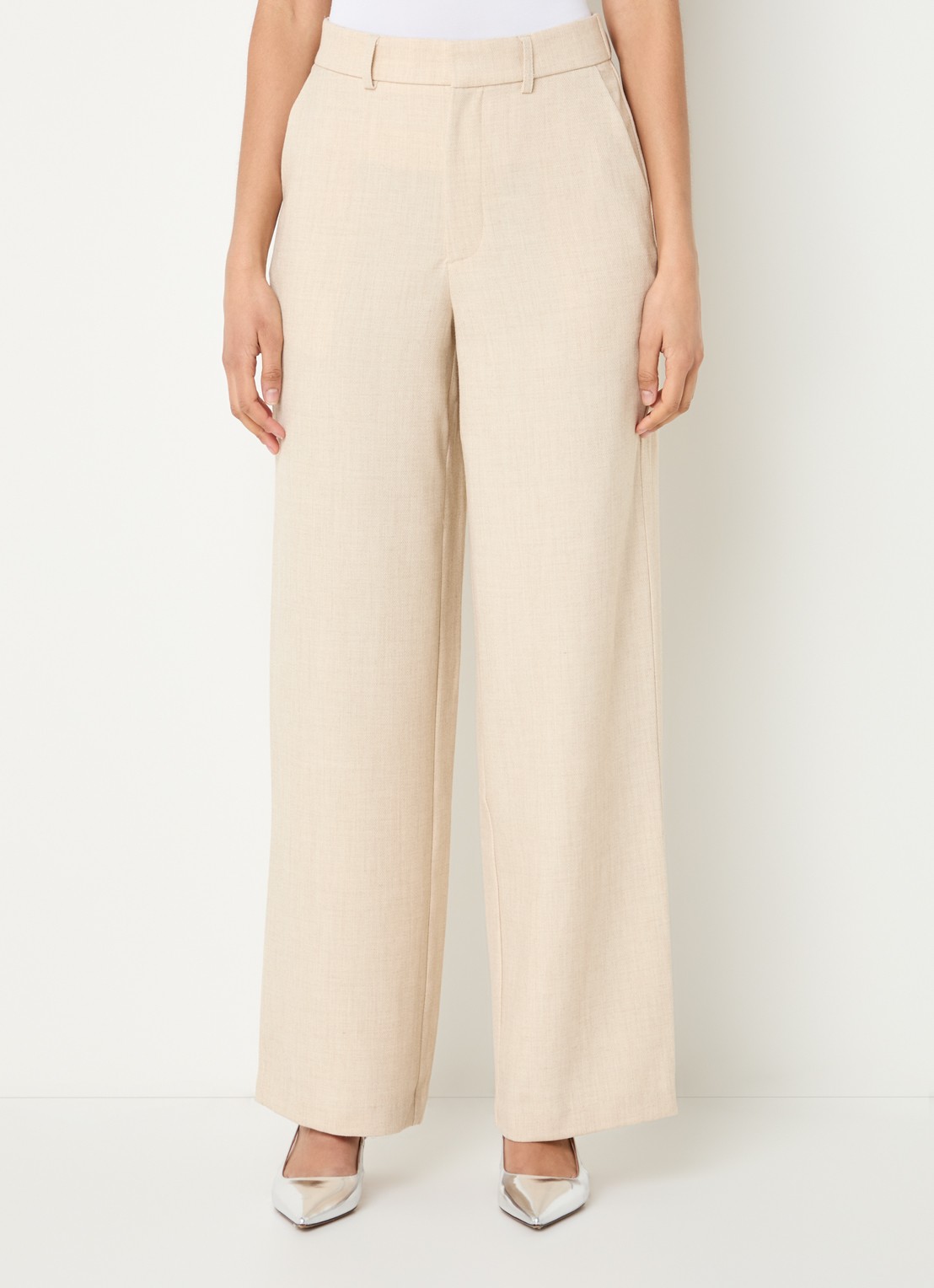 Neo Noir Emmett high waist loose fit pantalon met steekzakken - detail 2 zand