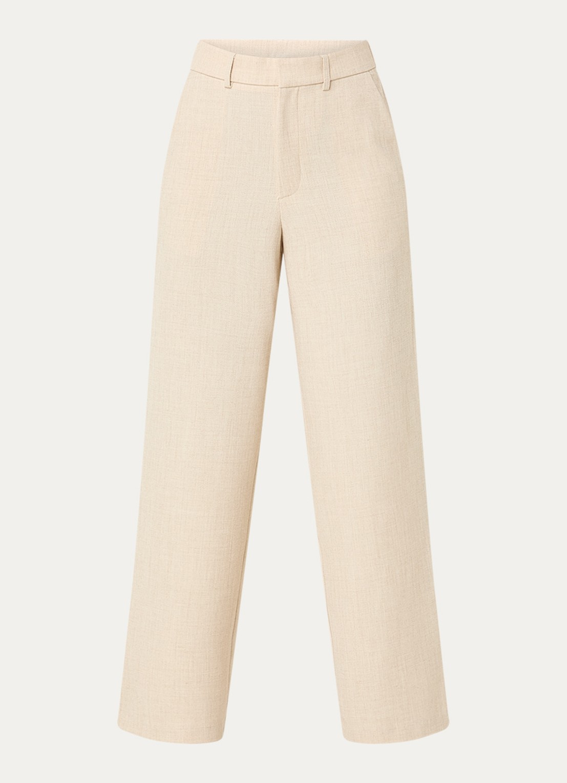 Neo Noir Emmett high waist loose fit pantalon met steekzakken - voorkant 3 zand