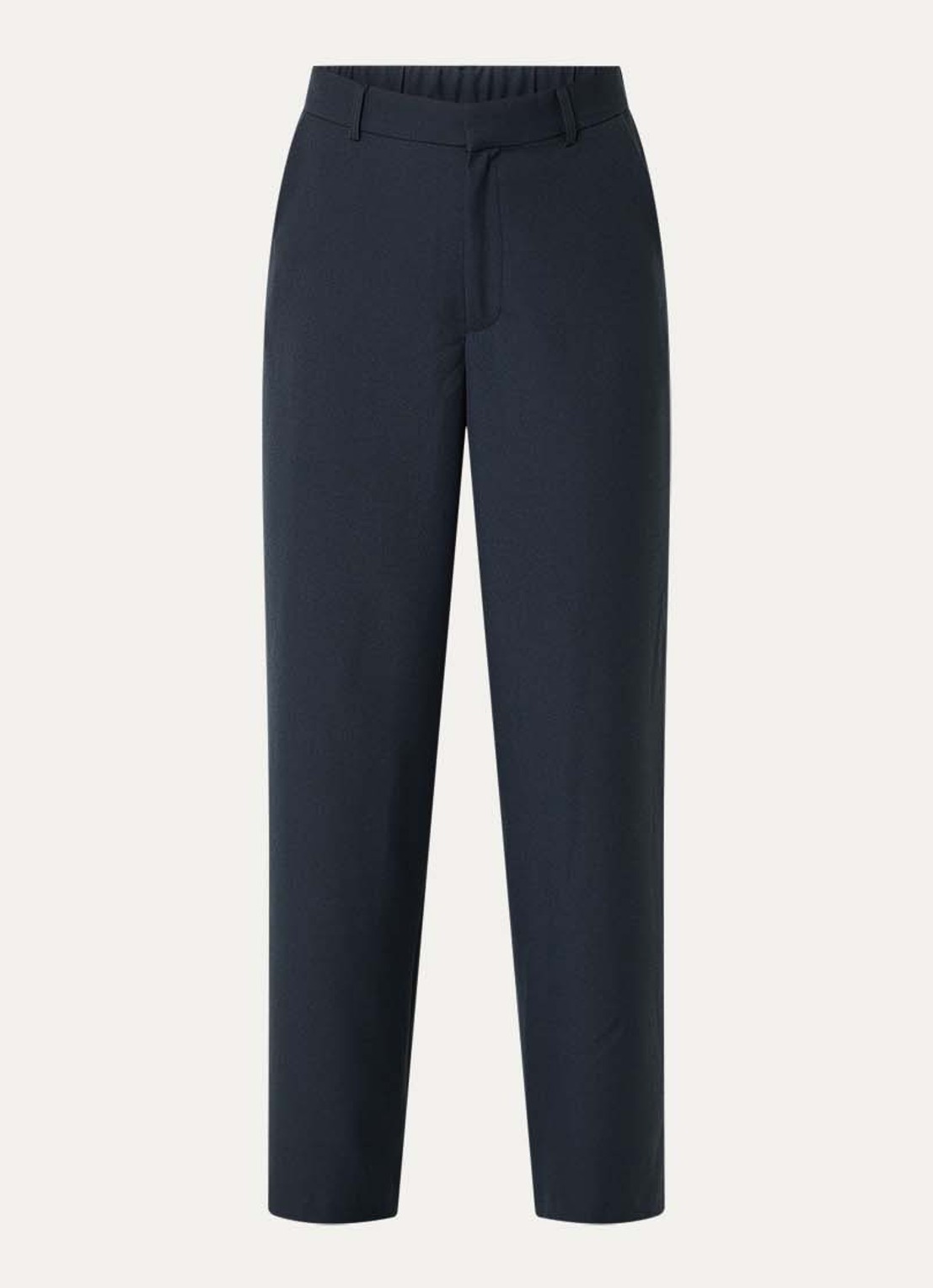 Neo Noir Emmett high waist straight fit pantalon met steekzakken - voorkant 2 donkerblauw