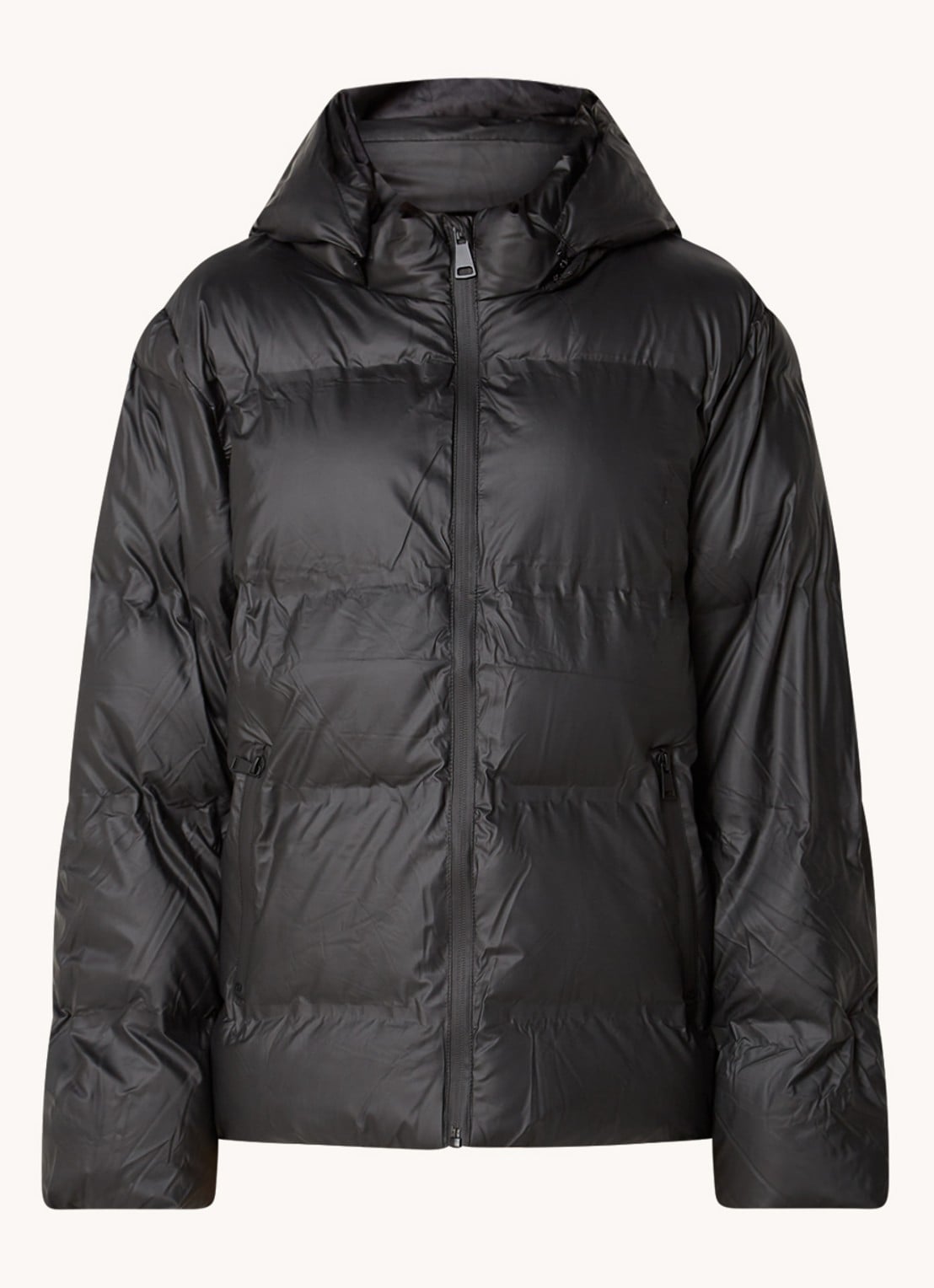Neo Noir Fox puffer jack met afneembare capuchon - voorkant zwart