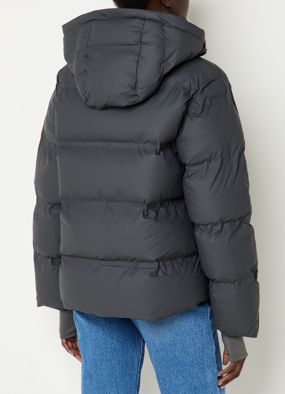 Neo Noir Fox puffer jack met afneembare capuchon - achterkant 3 antraciet