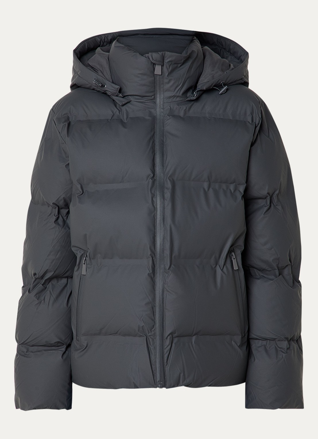 Neo Noir Fox puffer jack met afneembare capuchon - voorkant antraciet