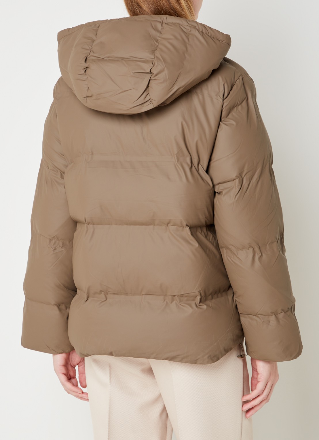 Neo Noir Fox puffer jack met afneembare capuchon - achterkant bruin