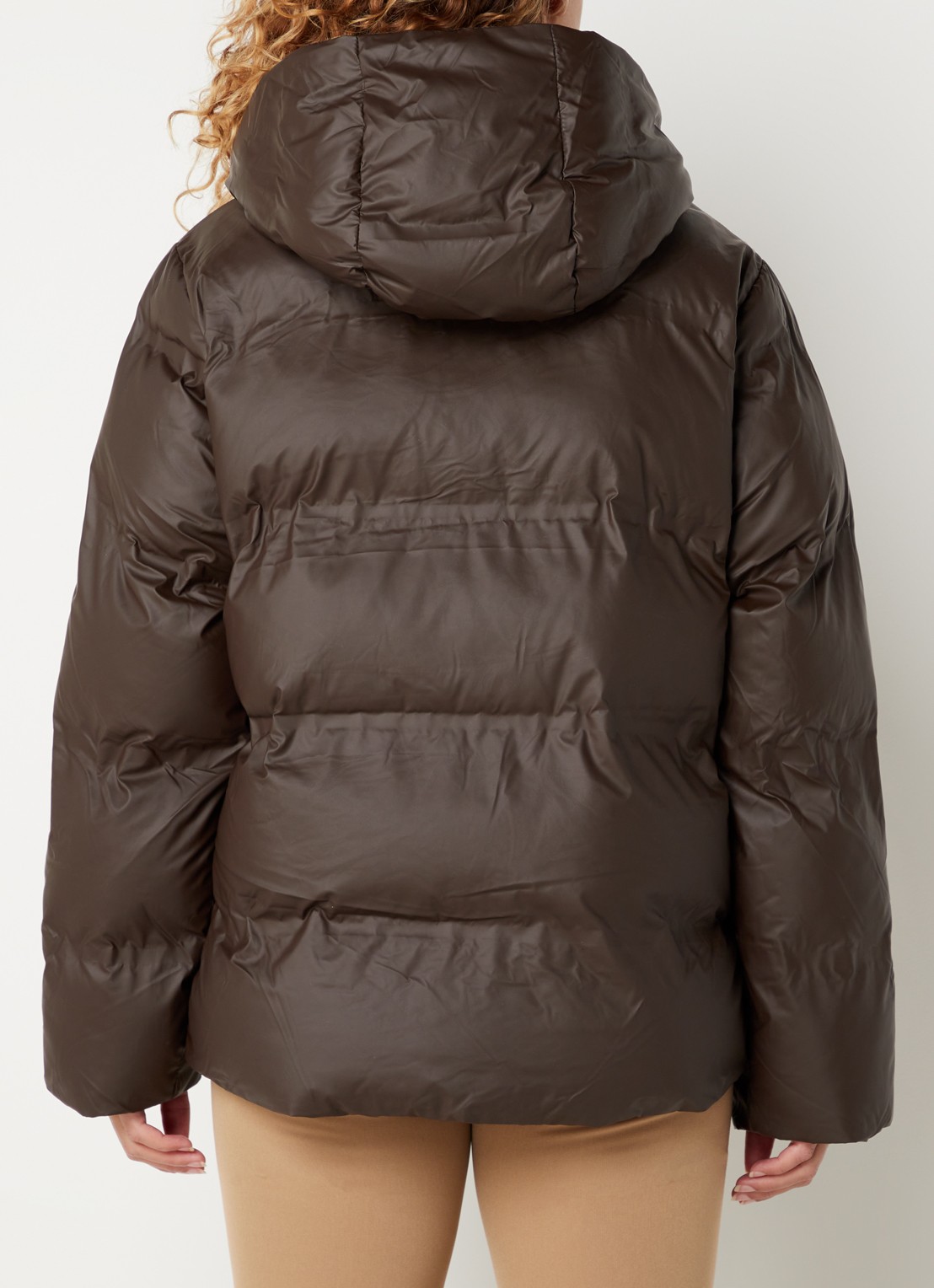 Neo Noir Fox puffer jack met afneembare capuchon - achterkant 3 donkerbruin