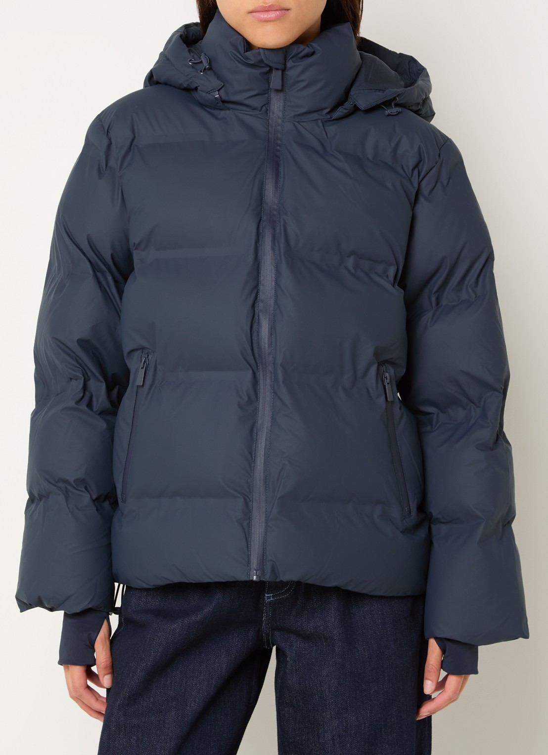 Neo Noir Fox puffer jack met afneembare capuchon - detail 4 donkerblauw