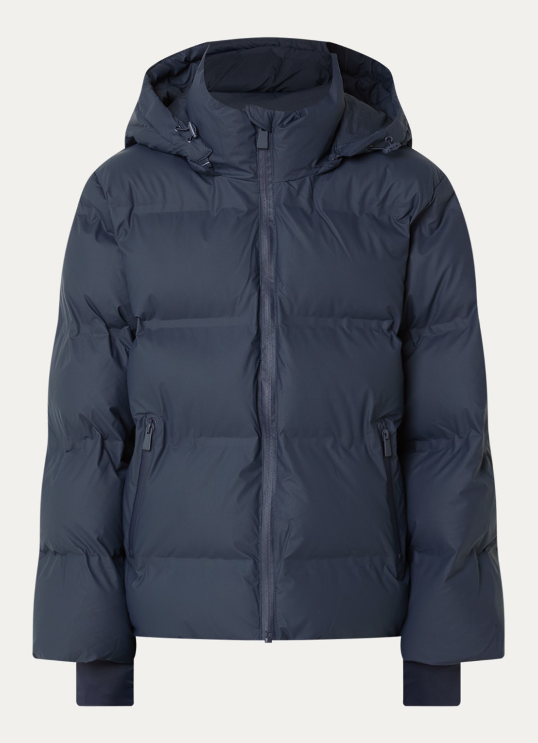 Neo Noir Fox puffer jack met afneembare capuchon - voorkant donkerblauw