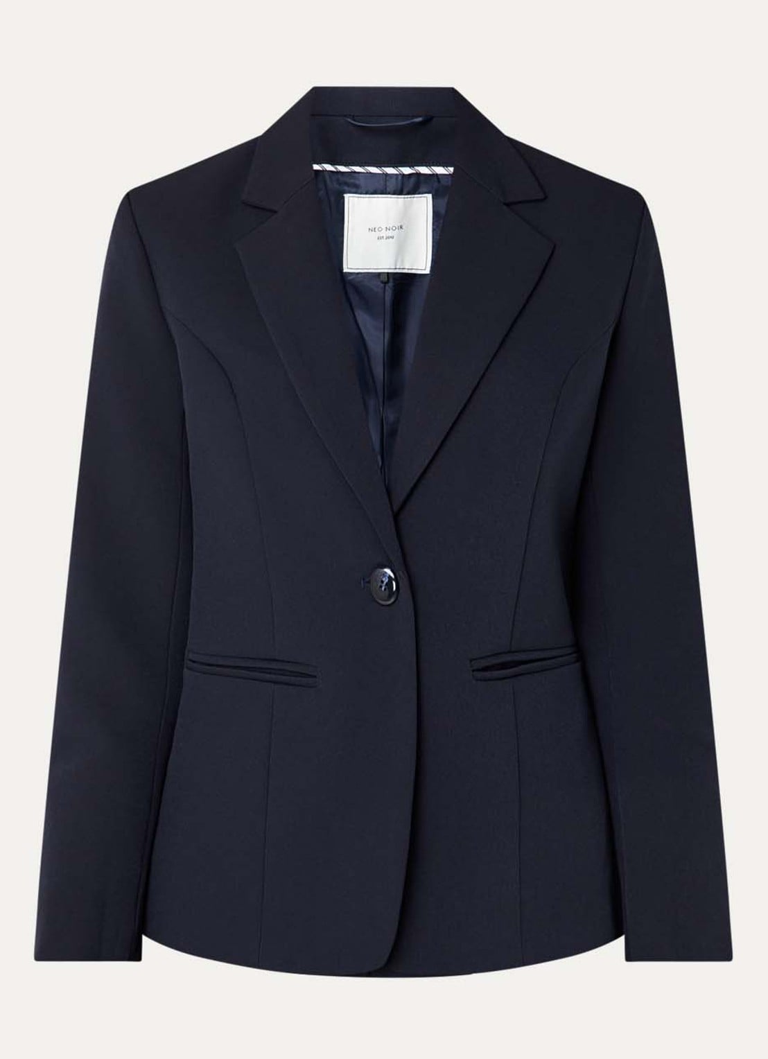 Neo Noir Francine blazer met schoudervulling - voorkant donkerblauw