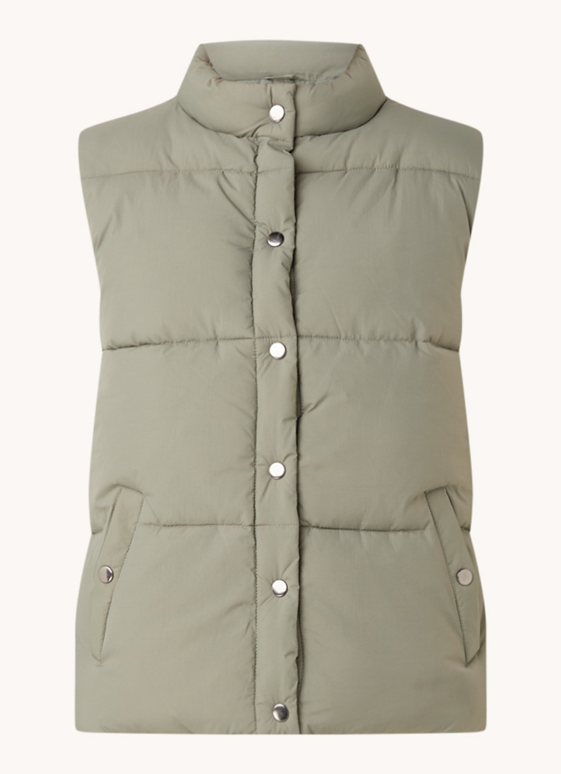 Neo Noir Frankie gewatteerde bodywarmer met steekzakken - voorkant 3 grijs