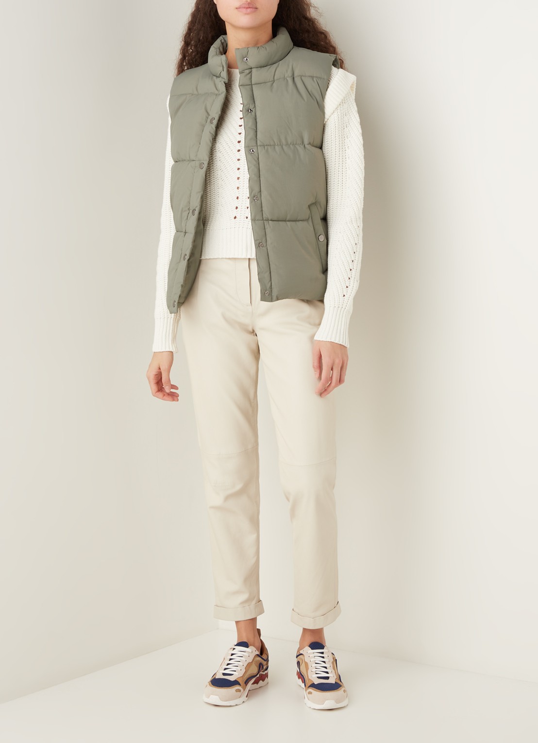 Neo Noir Frankie gewatteerde bodywarmer met steekzakken - voorkant 4 grijs