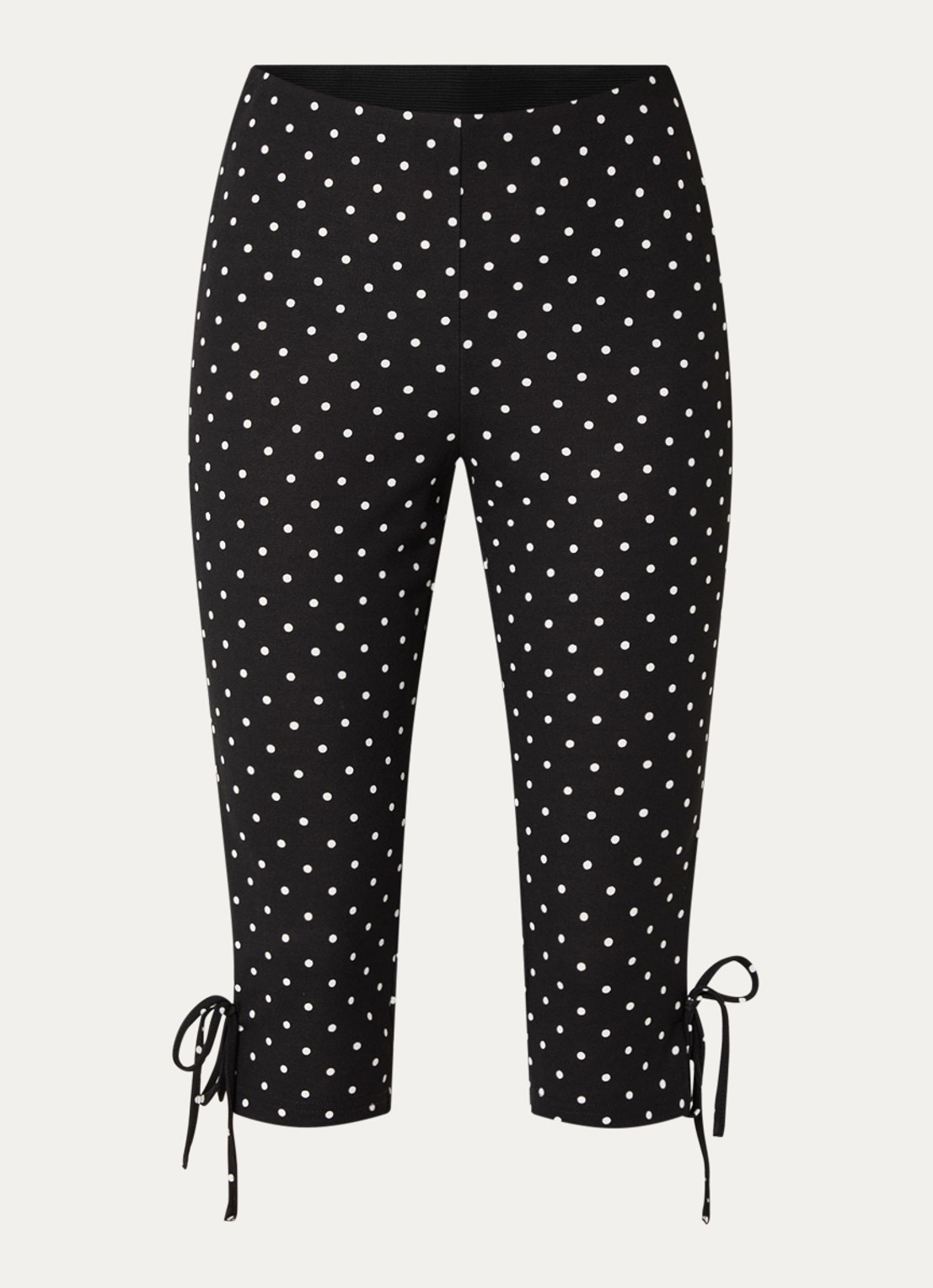 Neo Noir Juan high waist skinny fit korte legging met stippenprint - voorkant zwart