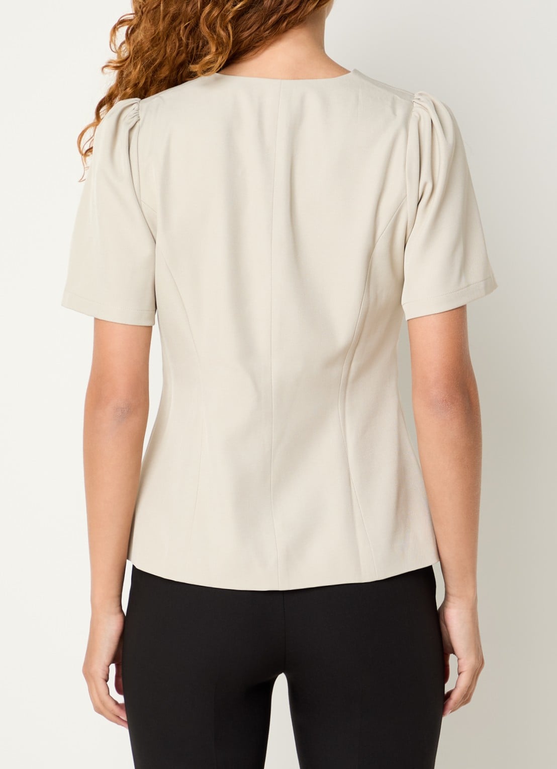 Neo Noir Jules blouse met ronde hals - achterkant 2 gebroken wit