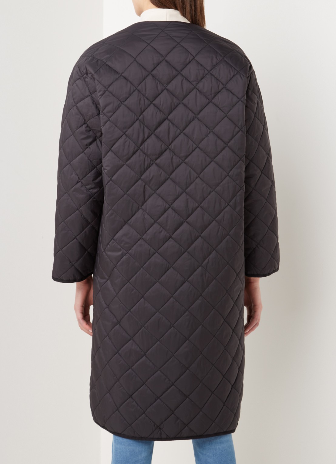 Neo Noir Jullia gewatteerde jas met quilted patroon - achterkant zwart