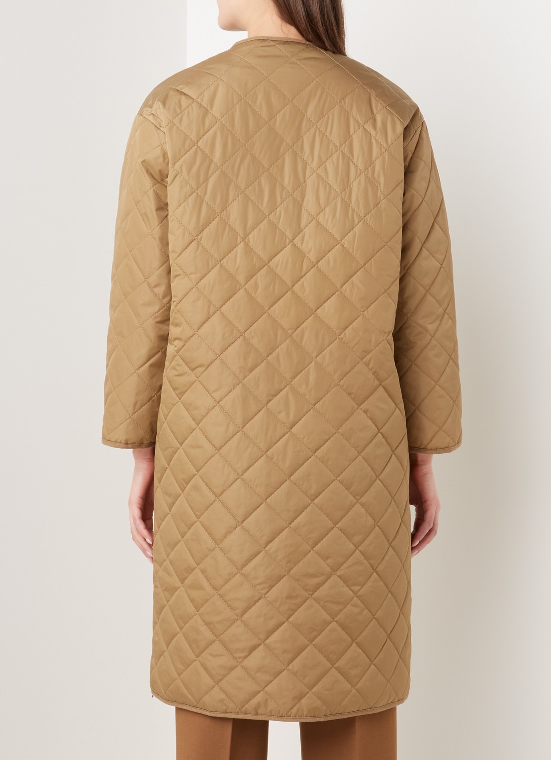 Neo Noir Jullia gewatteerde jas met quilted patroon - achterkant 4 camel