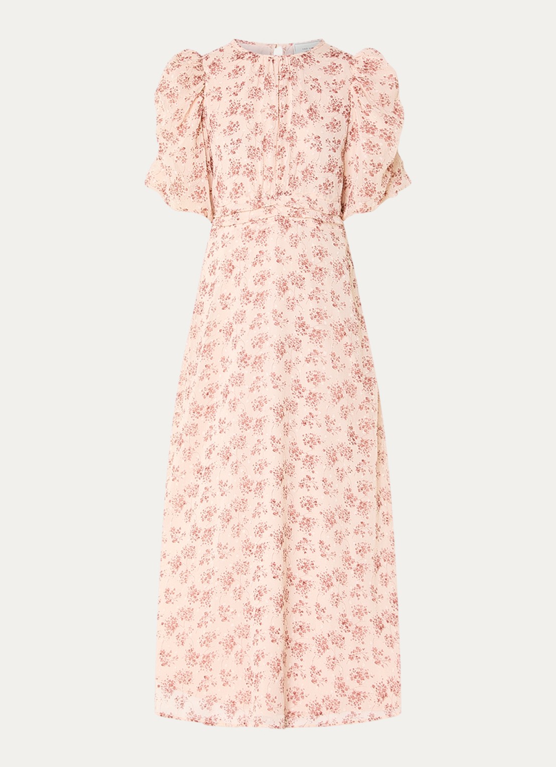 Neo Noir Kikka maxi jurk met bloemenprint - voorkant 2 lichtroze