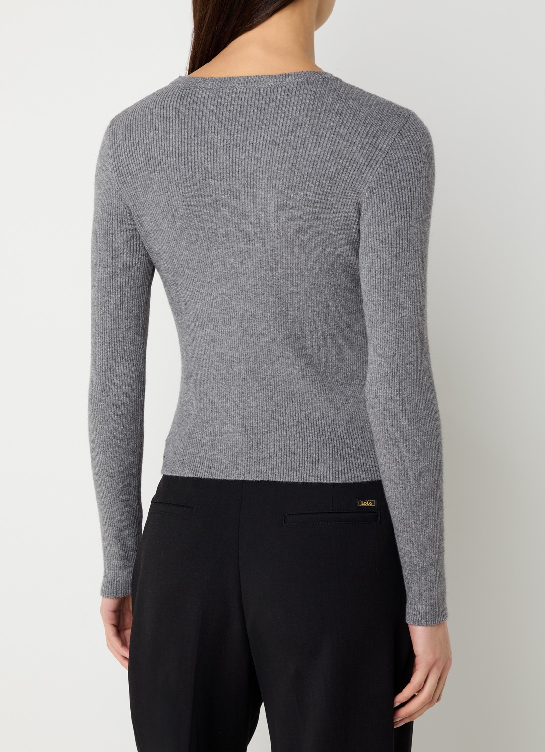 Neo Noir Kirrera ribgebreide top met stretch - achterkant 3 middengrijs