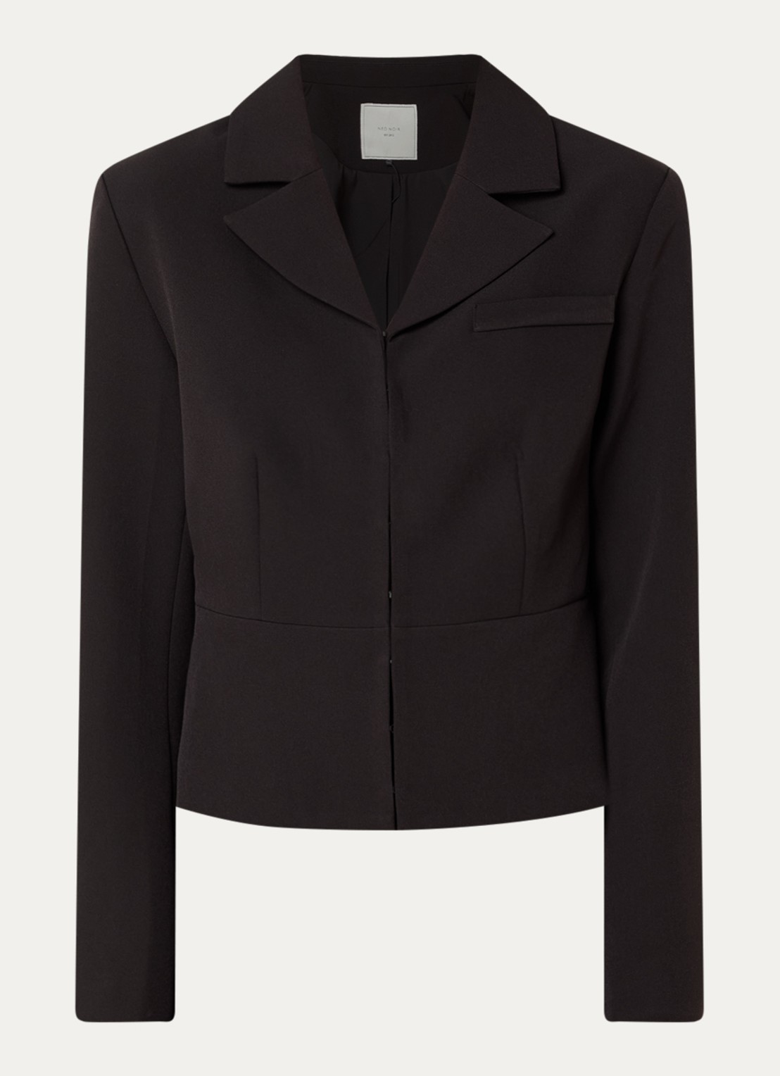 Neo Noir Leanne blazer met schoudervulling - voorkant zwart