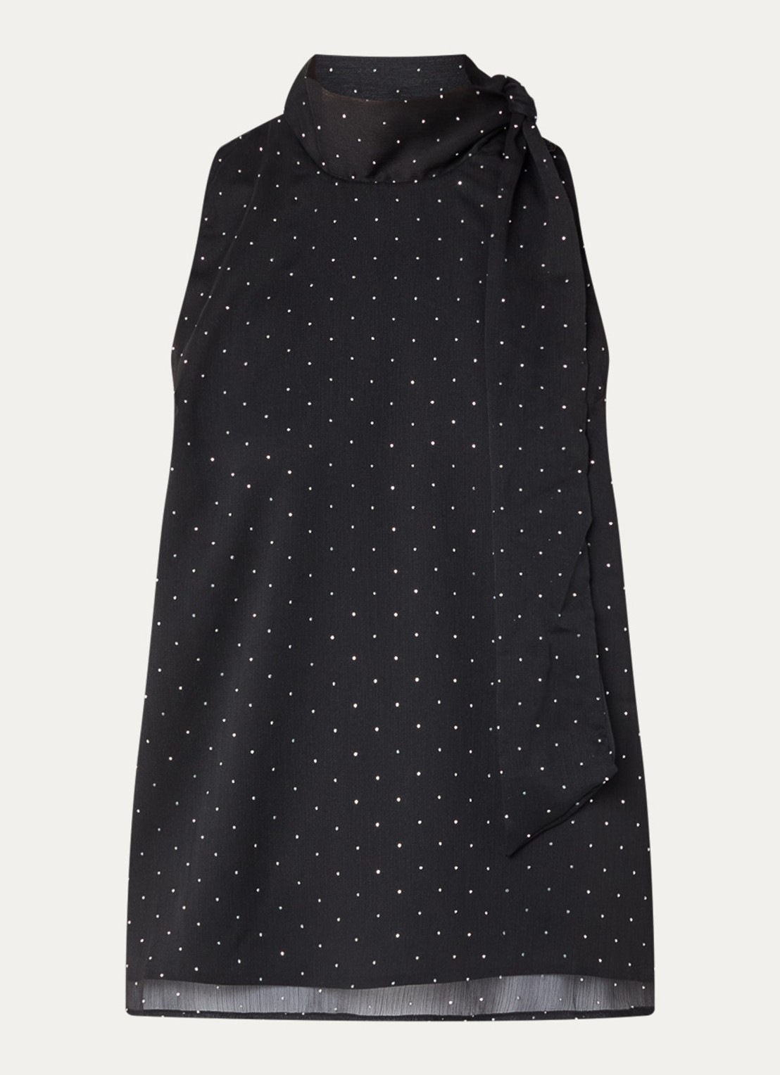 Neo Noir Lorelei top van crêpe met strass - voorkant 2 zwart