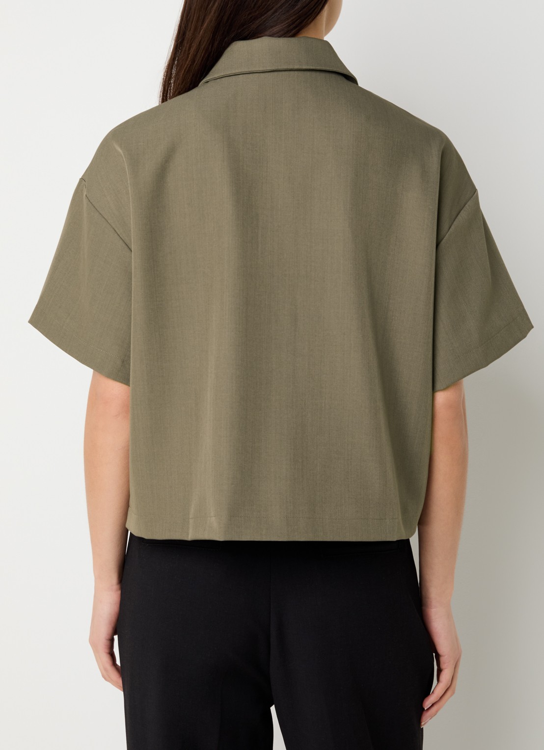 Neo Noir Madicken Structure blouse met rits - achterkant taupe