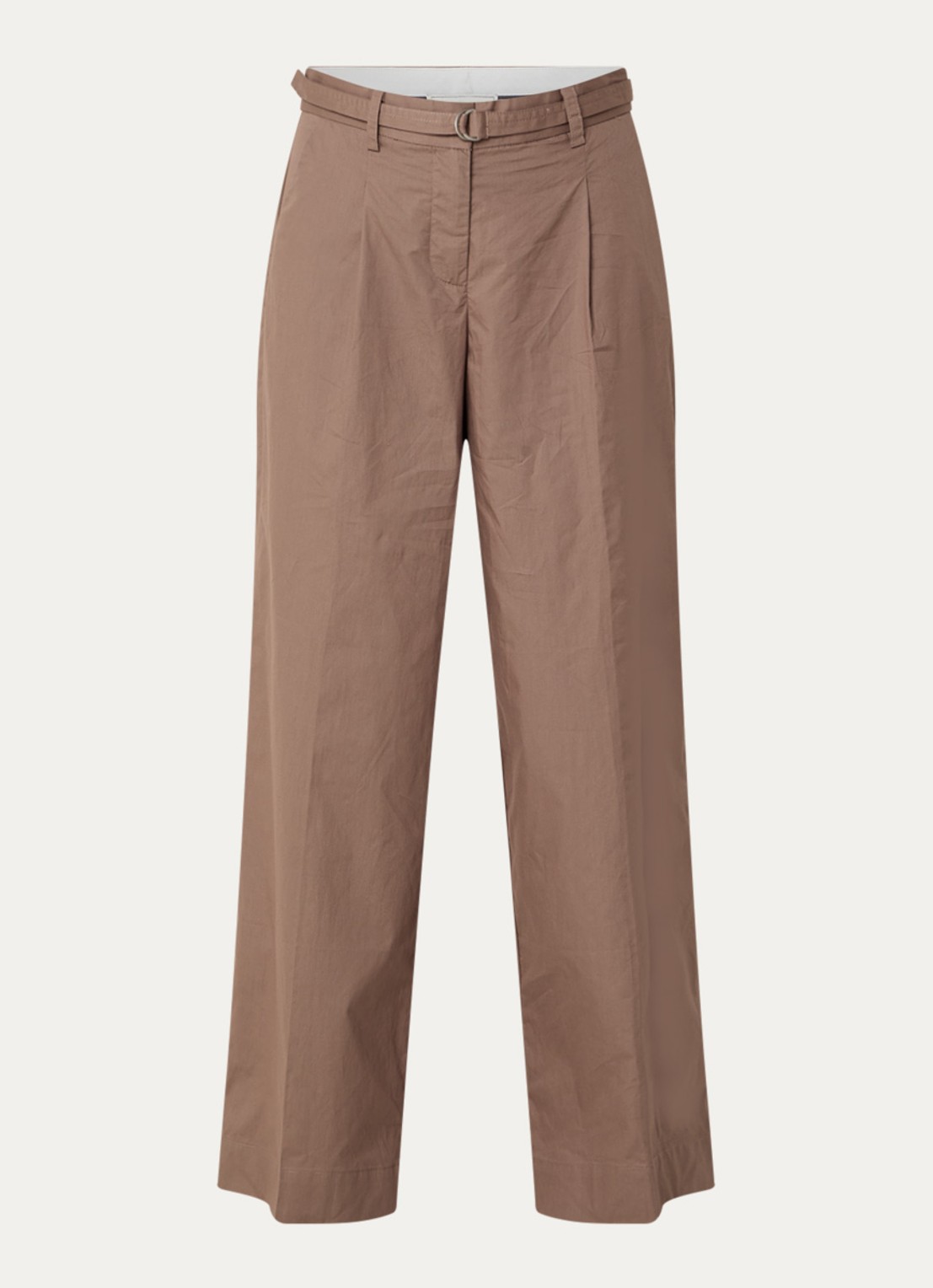 Neo Noir Malba high waist wide fit pantalon met steekzakken - voorkant bruin