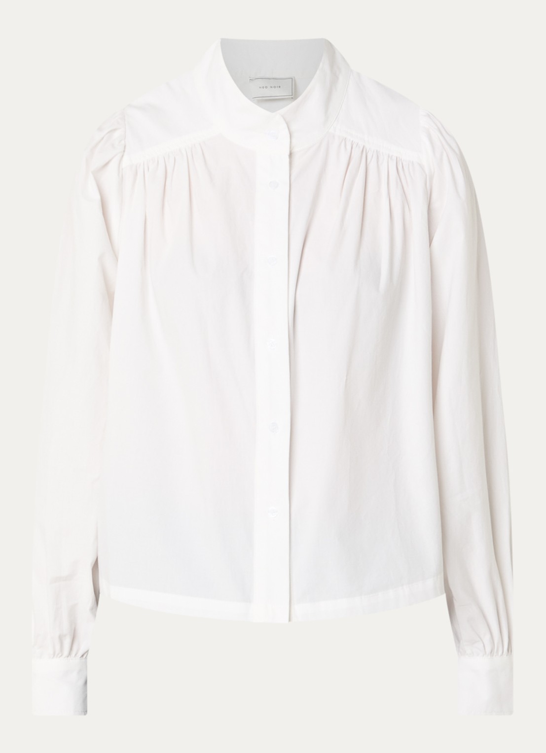 Neo Noir Melya blouse met opstaande kraag - voorkant wit