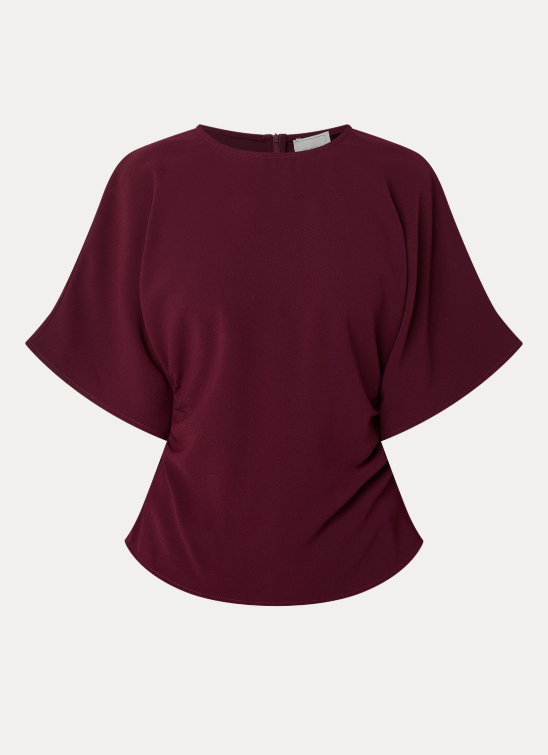 Neo Noir Miriel tuniek met ruches - voorkant 3 aubergine