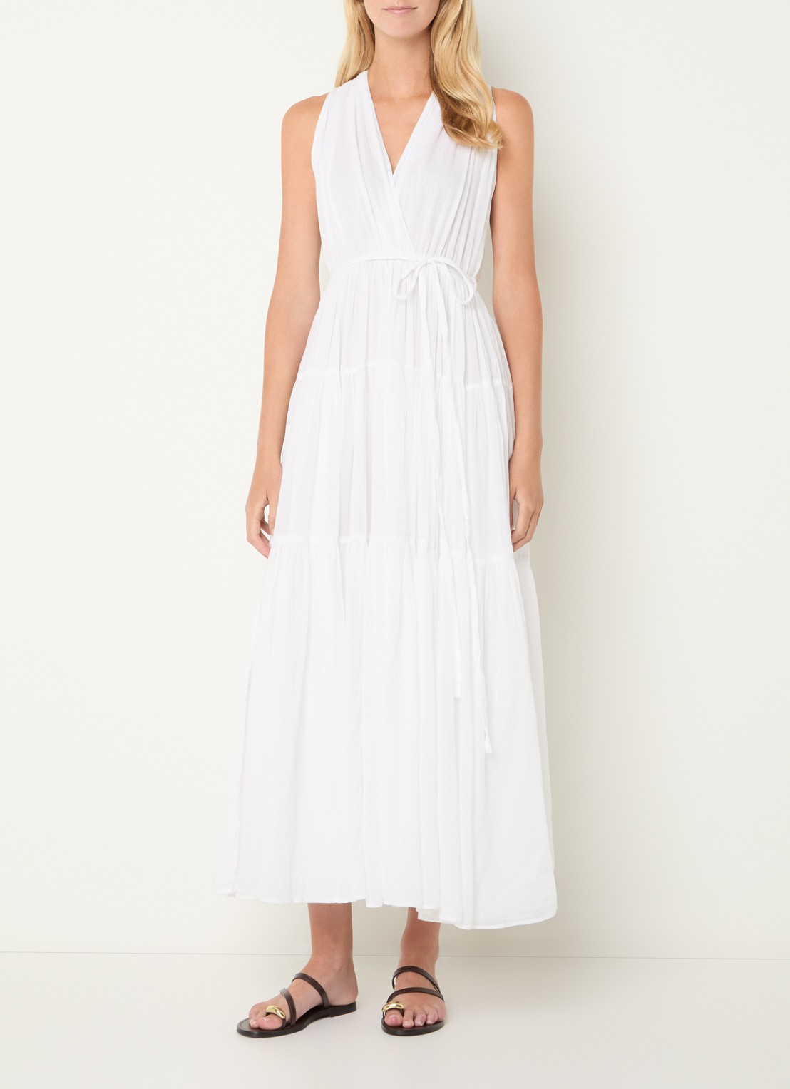 Neo Noir Misha maxi jurk met V-hals - detail 3 wit