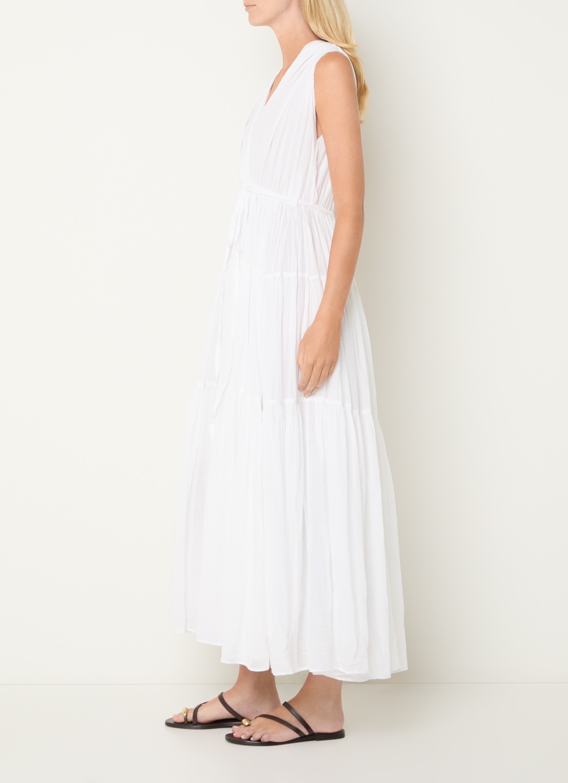 Neo Noir Misha maxi jurk met V-hals - voorkant 2 wit