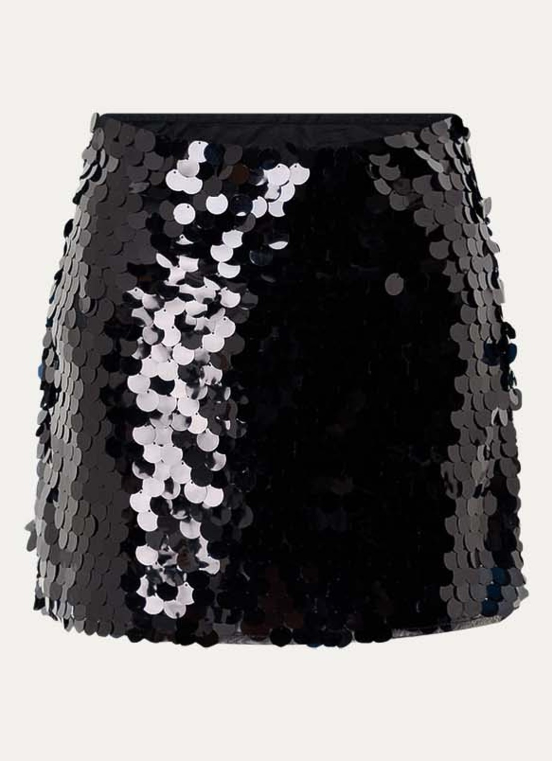Neo Noir Miva mini rok met pailletten - voorkant 2 zwart
