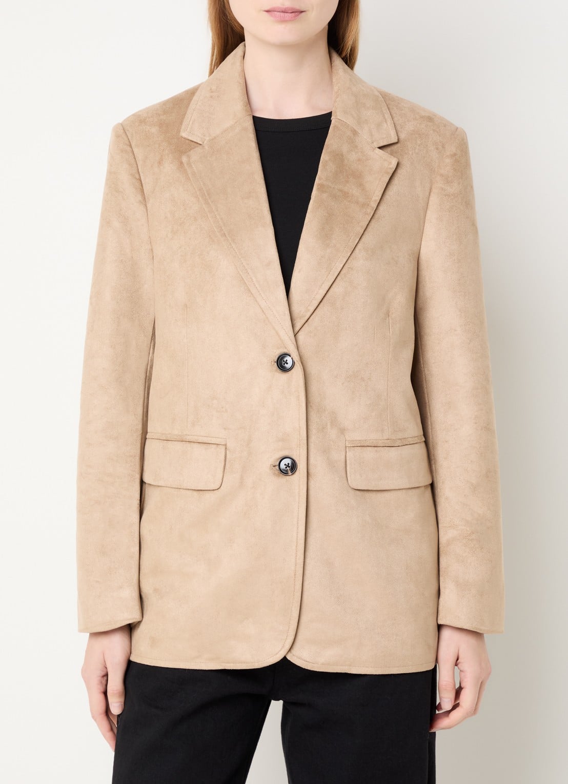Neo Noir Namy blazer van imitatiesuède met klepzakken - detail 4 camel