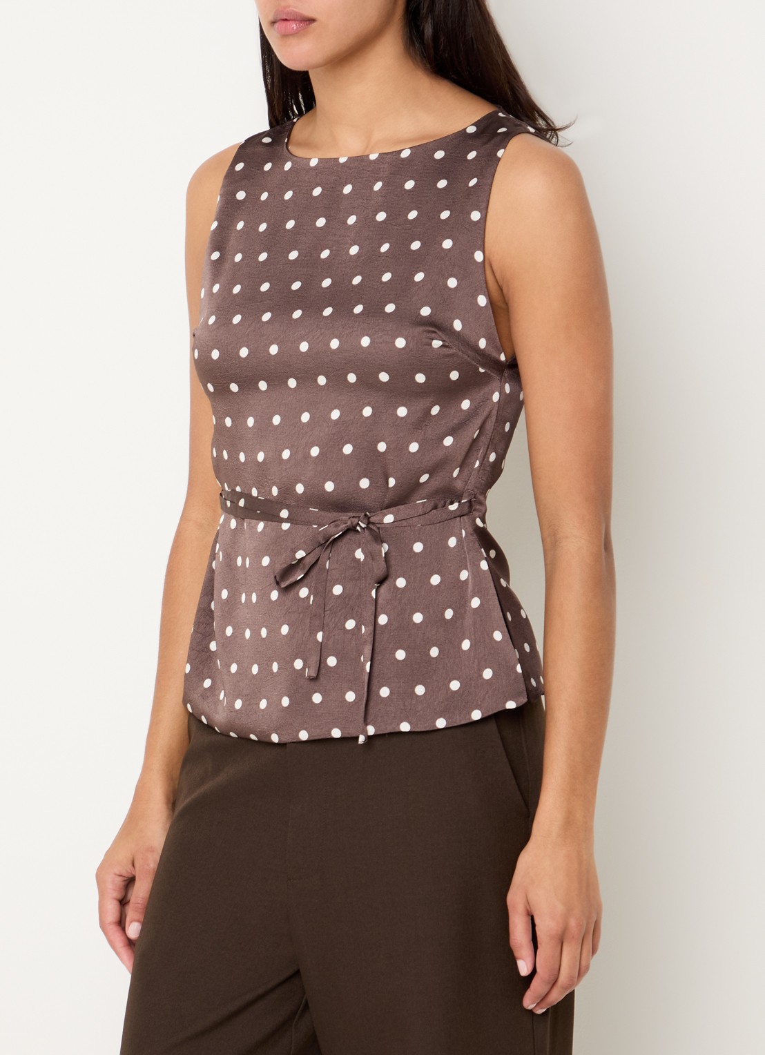 Neo Noir Nassa top met print - detail 4 donkerbruin