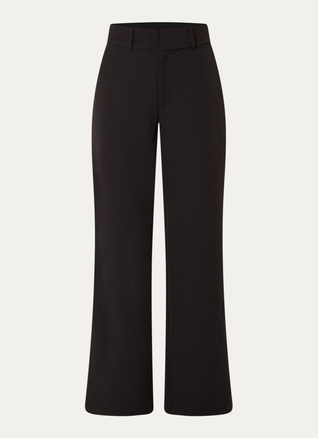 Neo Noir Nathalie high waist straight fit pantalon met steekzakken - voorkant 3 zwart