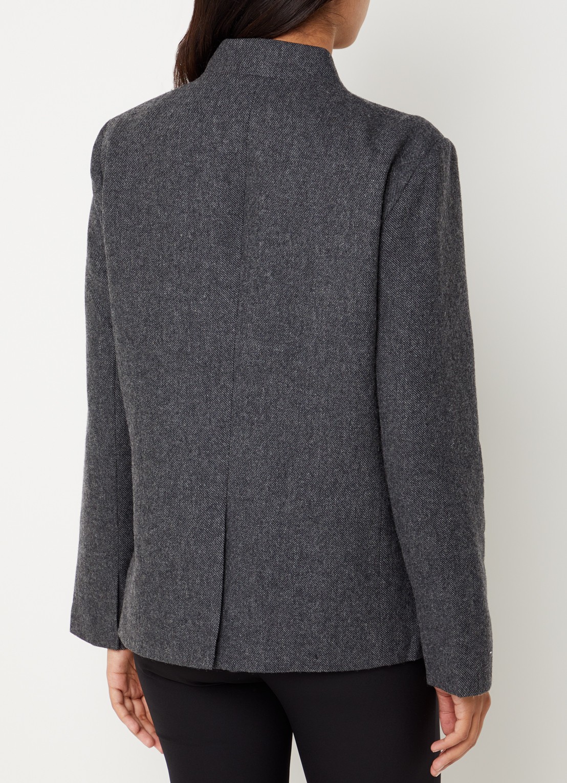 Neo Noir Nerine blazer in wolblend met klepzakken - achterkant 4 antraciet